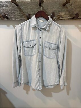 Club Monaco Light Blue Denim Button-Down Shirt